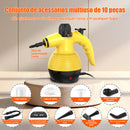 Limpador a vapor portátil de 1200 W para diversas superfícies com 10 acessórios