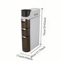 Armário de Armazenamento para Banheiro com Rodas e 4 Níveis - Organizador que Economiza Espaço, Design em Plástico Branco e Marrom para Espaços Estreitos, Unidade Autônoma Multifuncional com Portas Transparentes, Organizadores e Gavetas de Armazenamento p