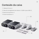 Câmera de segurança solar externa Baseus  sem fio 2K Resolução Wifi