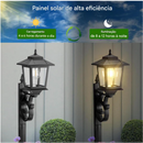 Vaso para Plantas com Poste de lâmpada solar