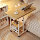 Mesa Móvel para Laptop com Altura Regulável e Duas Prateleiras – Estação de Trabalho Versátil